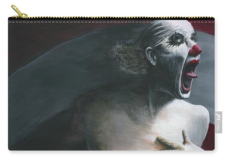 Clown Zip Pouch featuring the painting Target Practice by Matthew Mezo
