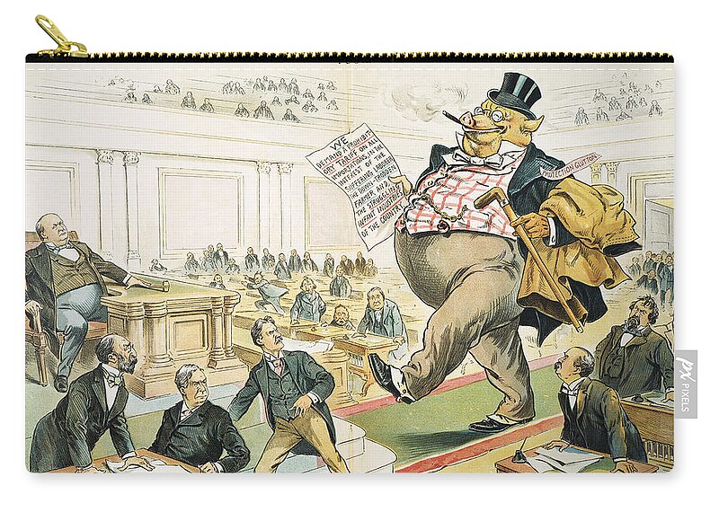 1897 Zip Pouch featuring the photograph Tariff Lobbyist, 1897 by Granger