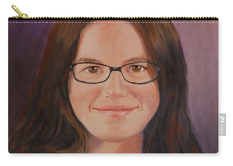 Portrait Zip Pouch featuring the painting Taylor Snow by Quwatha Valentine