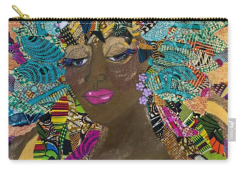 Woman Zip Pouch featuring the tapestry - textile TDot Caribana by Apanaki Temitayo M