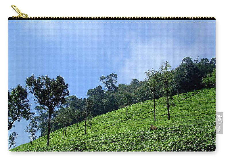 India Zip Pouch featuring the photograph Tea Plantation near Ooty, India by Misentropy