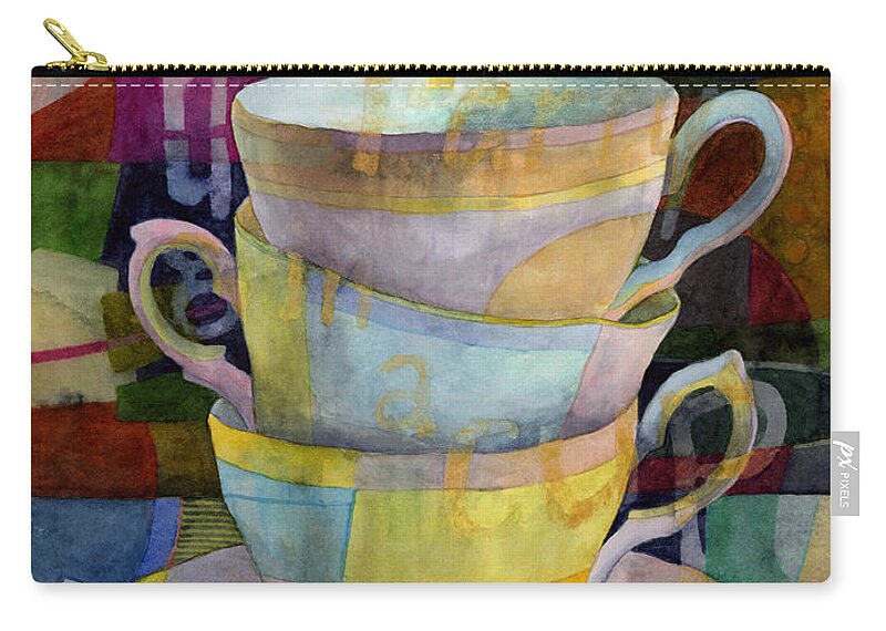 Tea Time Zip Pouch featuring the painting Tea Time by Hailey E Herrera