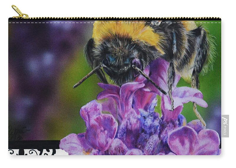 Bee Zip Pouch featuring the painting Tea Time by Lachri