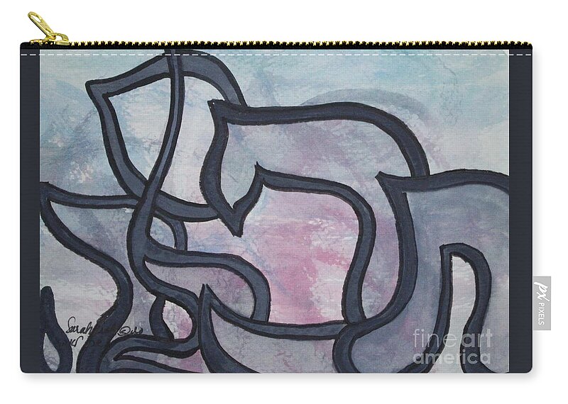 Tefilah Tefilla Teffila Prayer Supplication  Zip Pouch featuring the painting Tefilah  Prayer by Hebrewletters SL