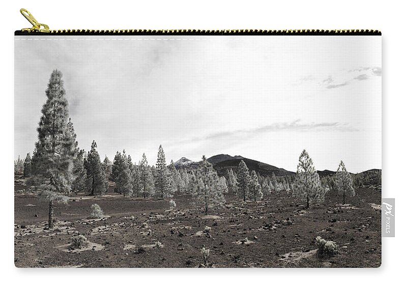 Landscape Zip Pouch featuring the photograph Teide nr 11 in bw by Jouko Lehto
