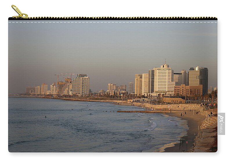 Photo Zip Pouch featuring the photograph Tel Aviv Coast. by Shlomo Zangilevitch