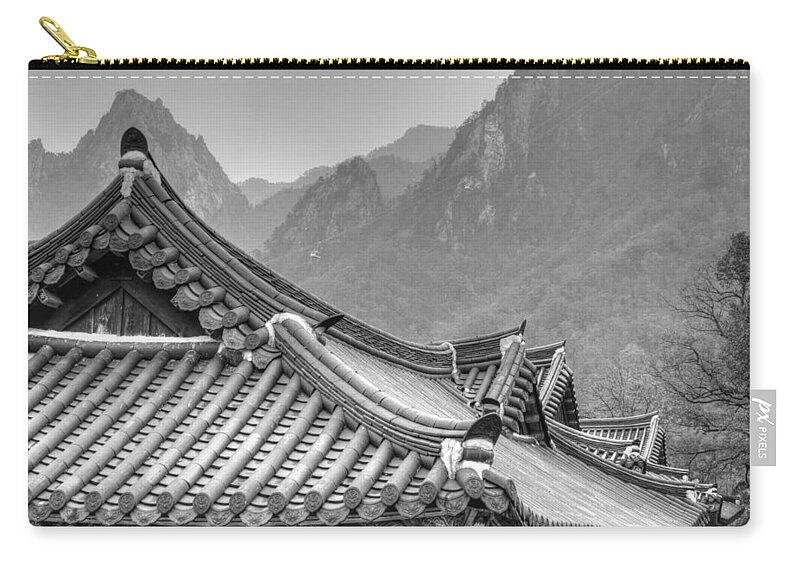 Temple Zip Pouch featuring the photograph Temple In Sokcho by Bill Hamilton