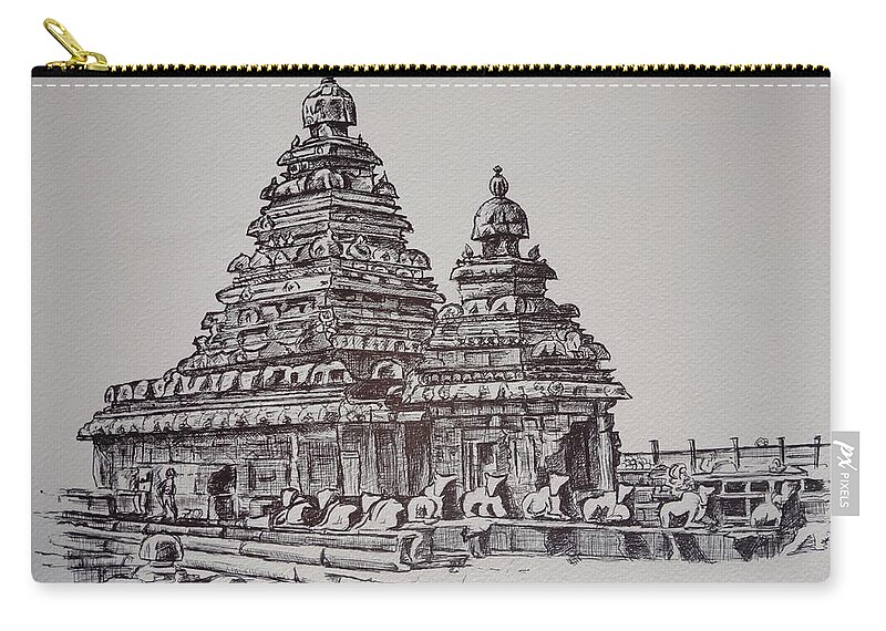 Mahabalipuram temple outline drawing  part 1  Magesh Arts  YouTube