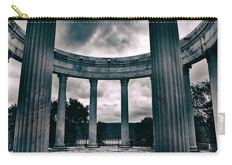 Untermyer Garden Zip Pouch featuring the photograph Temple of the Dawn Sky by Jessica Jenney