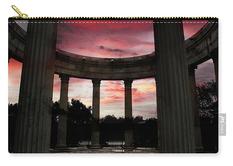 Sunset Zip Pouch featuring the photograph Temple of the Sky Sunset by Jessica Jenney
