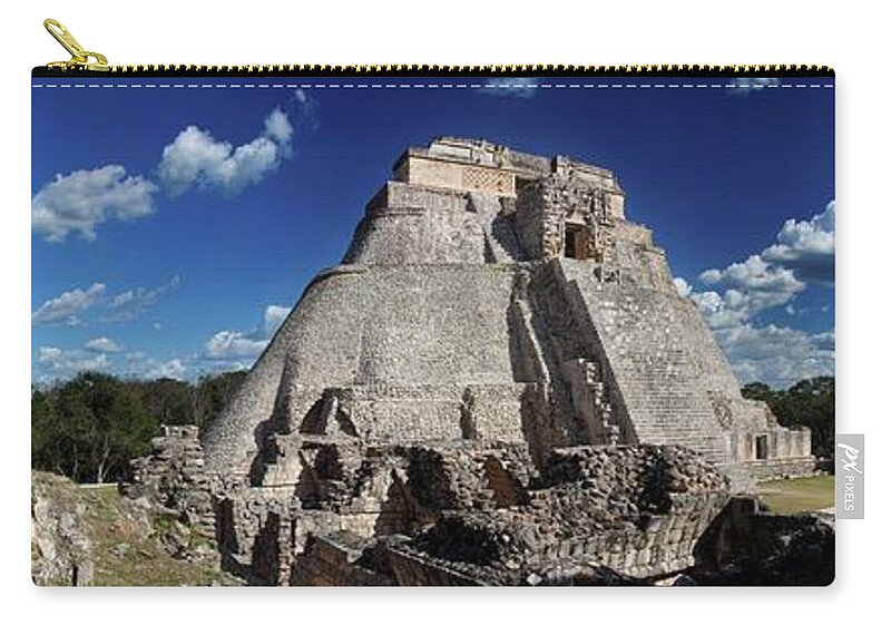Mexico Zip Pouch featuring the photograph Temple of Uxmal by Robert Grac