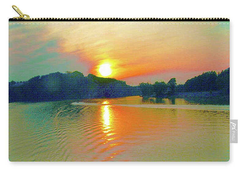 Tennessee Zip Pouch featuring the digital art Tennessee River Scene by Rod Whyte