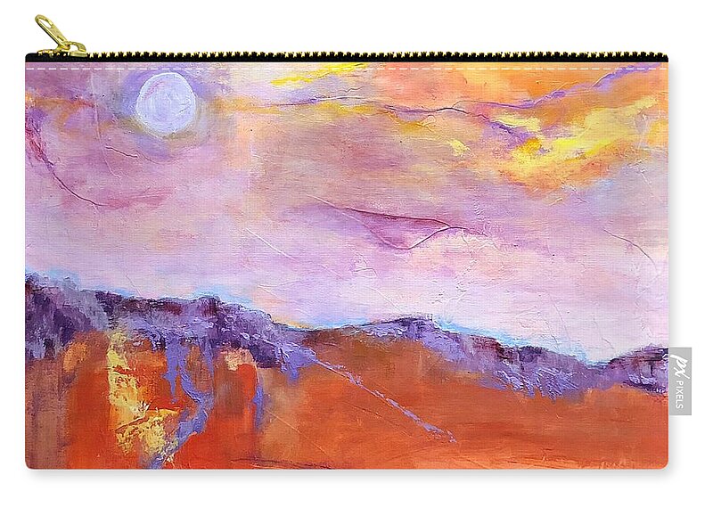Abstract Zip Pouch featuring the painting Tequila Sunset by Mary Mirabal