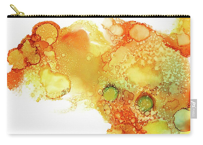 Orange Zip Pouch featuring the painting Tequila Sunset by Tamara Nelson