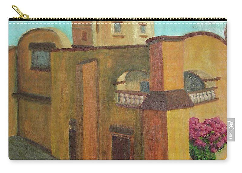 Cathedral Zip Pouch featuring the painting Tercera Orden by Lilibeth Andre