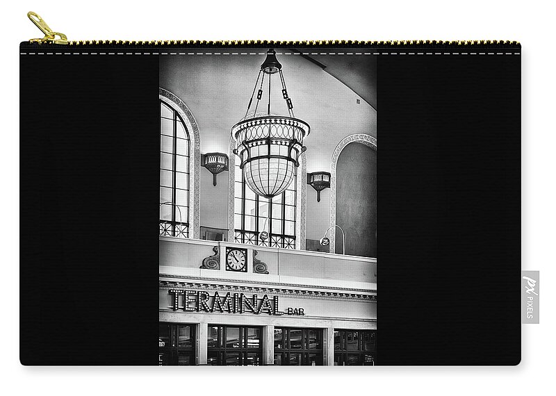 Union Station Zip Pouch featuring the photograph Terminal Bar by Susan Rissi Tregoning
