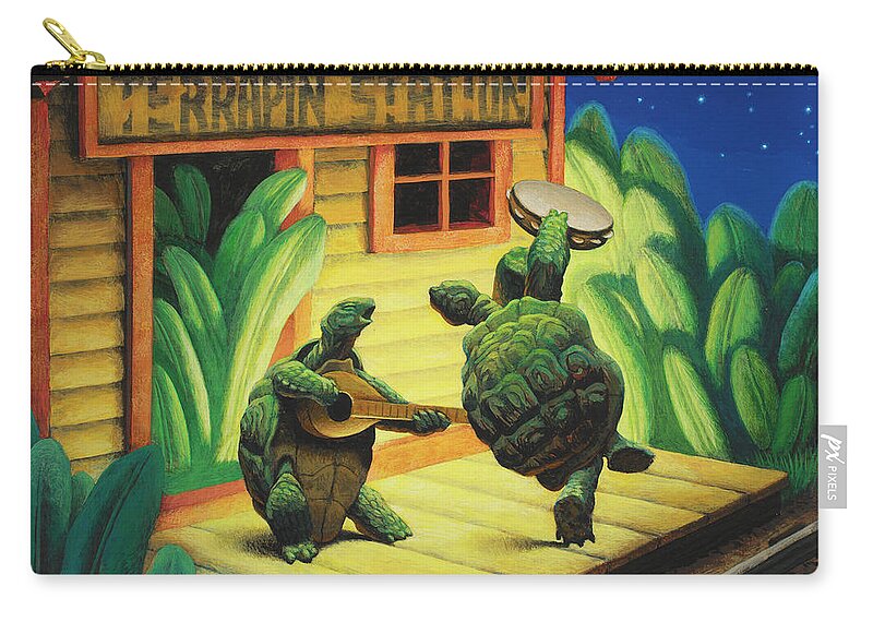 Terrapin Zip Pouch featuring the painting Terrapin Station by Chris Miles