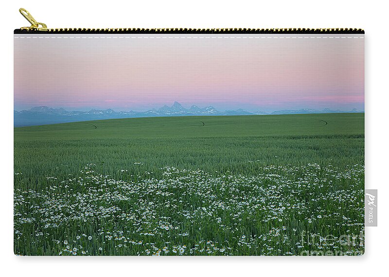 Ashton Zip Pouch featuring the photograph Tetons with Daisies by Idaho Scenic Images Linda Lantzy