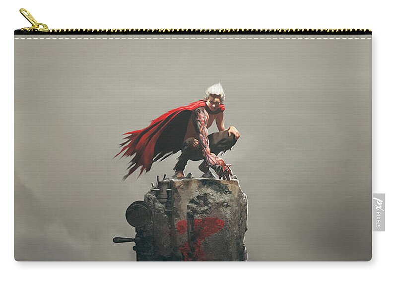 Akira Zip Pouch featuring the painting Tetsuo Shima by Guillem H Pongiluppi