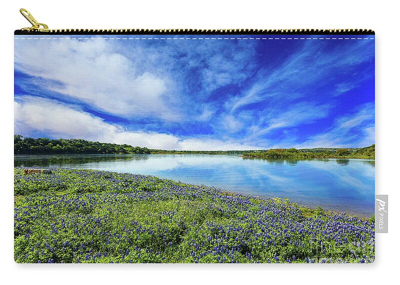 Austin Carry-all Pouch featuring the photograph Texas Bluebonnets by Raul Rodriguez