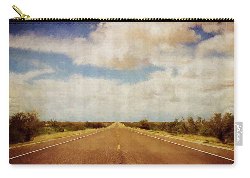 Scott Norris Photography Zip Pouch featuring the photograph Texas Highway by Scott Norris