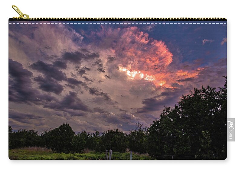 Hdr Zip Pouch featuring the photograph Texas Sunset by Ross Henton