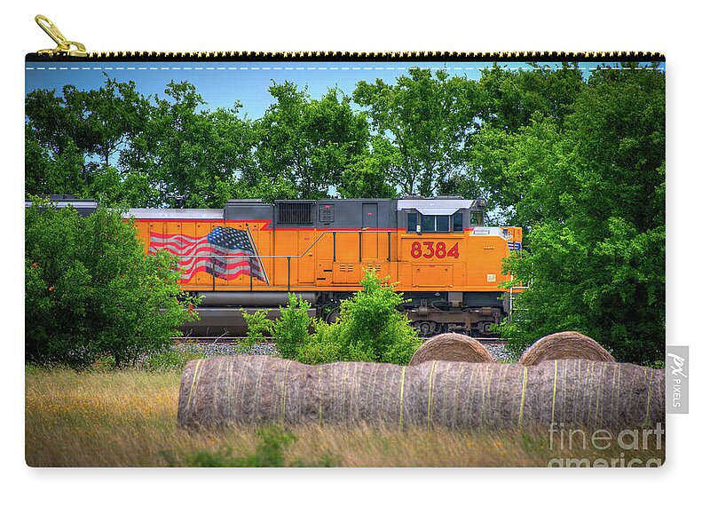 Texas Train Zip Pouch featuring the photograph Texas Train by Kelly Wade