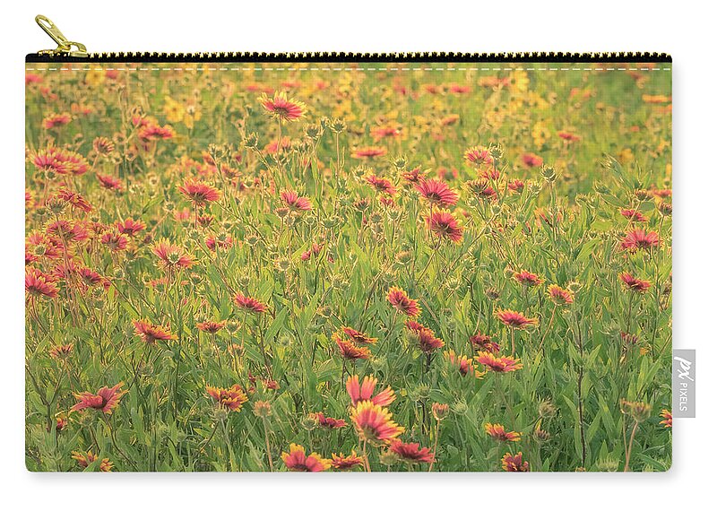 Texas Zip Pouch featuring the photograph Texas wildflowers. by Usha Peddamatham