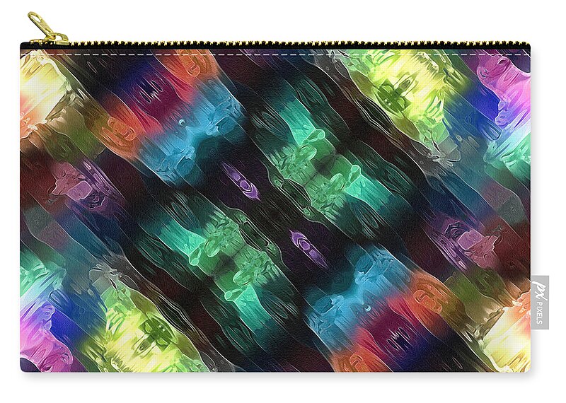 Abstract Zip Pouch featuring the digital art Textural Abstract of Colors by Phil Perkins