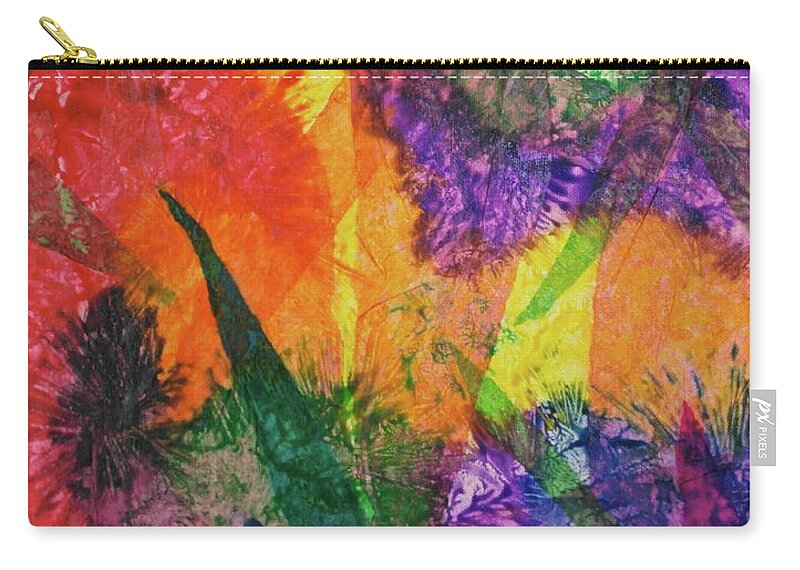 Colors Zip Pouch featuring the mixed media Texture Garden by Michele Myers