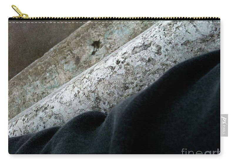 Contemplative Moment Zip Pouch featuring the digital art TextureFlow by Mary Kobet