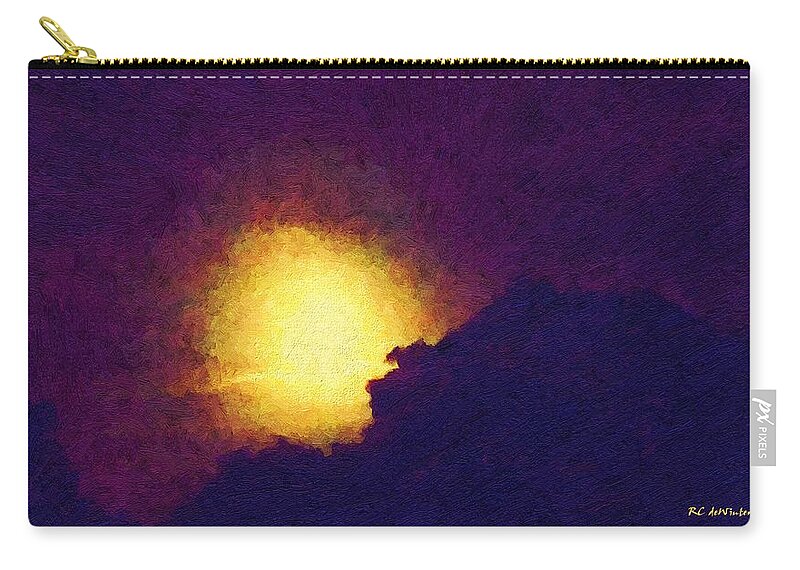 Skyscape Zip Pouch featuring the painting That September Moon by RC DeWinter
