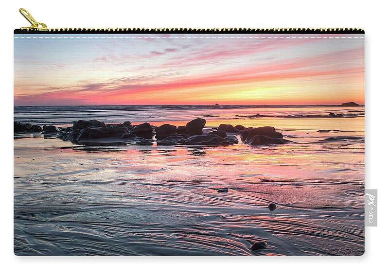 Sunset Zip Pouch featuring the photograph The Afterglow by Kristina Rinell