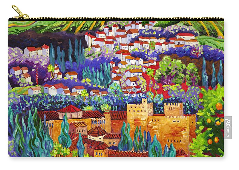 Alhambra Zip Pouch featuring the painting The Alhambra by Cathy Carey