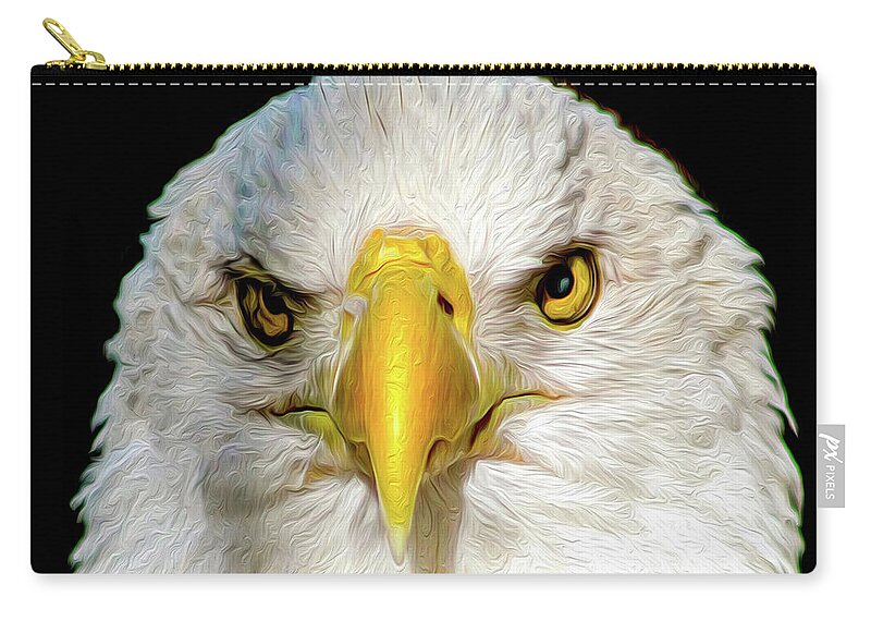 Eagle Carry-all Pouch featuring the digital art The American Bald Eagle - USA Pride by DB Hayes