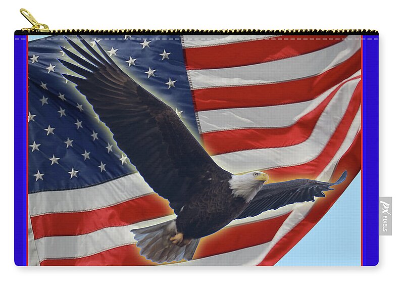 American Bald Eagle Zip Pouch featuring the photograph The American by Gregory Blank
