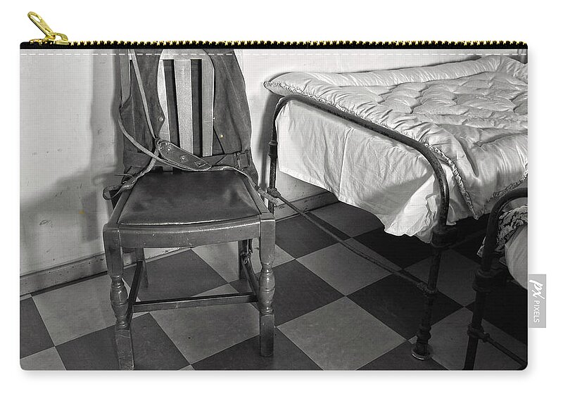 The Art Of Welfare Zip Pouch featuring the photograph The Art of Welfare. Bed chair. by Elena Perelman