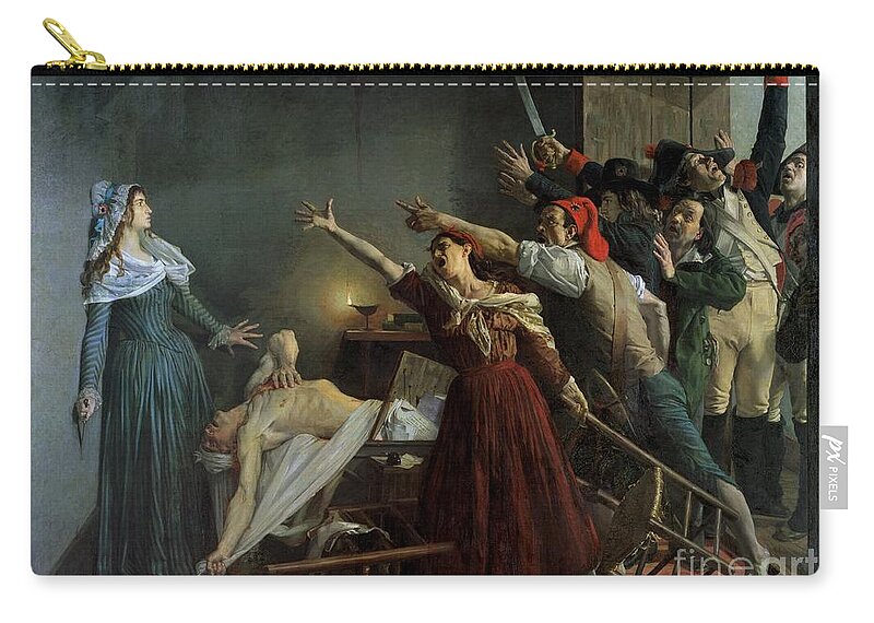 The Zip Pouch featuring the painting The Assassination of Marat by Jean Joseph Weerts