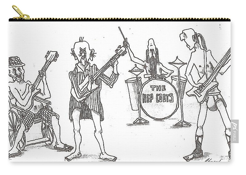 The Zip Pouch featuring the drawing The Band by R Allen Swezey