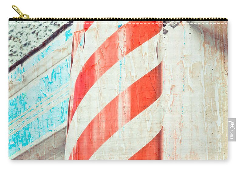 Advertise Zip Pouch featuring the photograph The barber by Tom Gowanlock
