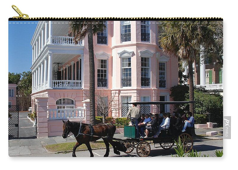 Photography Zip Pouch featuring the photograph The Battery in Charleston by Susanne Van Hulst