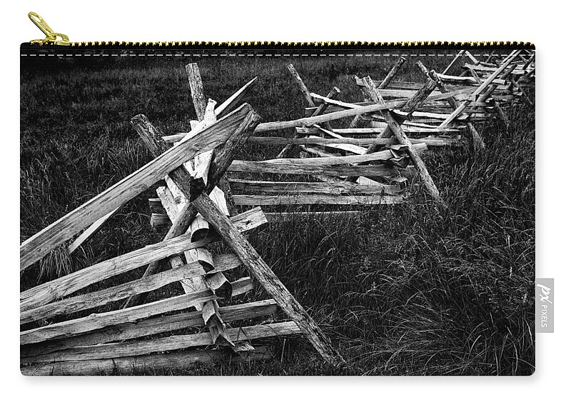 Civil War Zip Pouch featuring the photograph The Battle Fence LIne by Paul W Faust - Impressions of Light