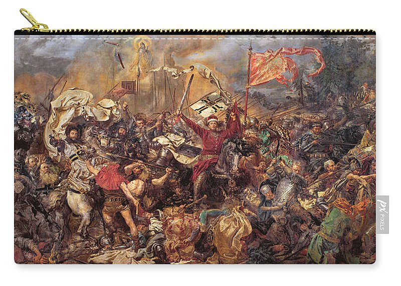 Jan Matejko Zip Pouch featuring the painting The Battle of Grunwald by Jan Matejko