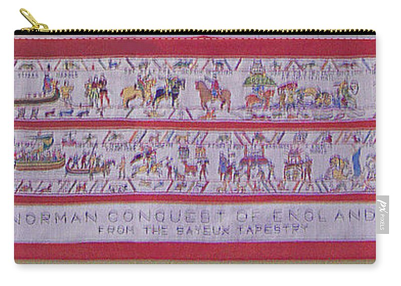 Tapestry Zip Pouch featuring the tapestry - textile The Bayeux Tapistery by Eleanor Robinson