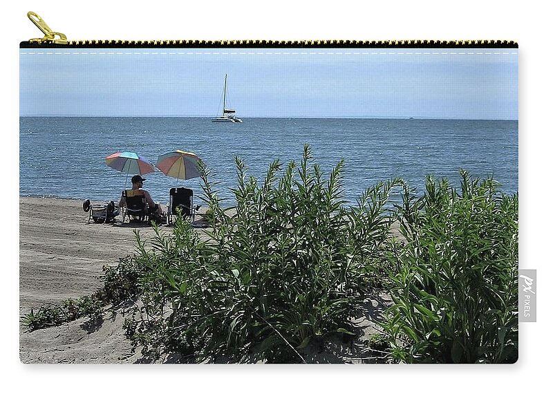 Water Zip Pouch featuring the photograph The Beach by John Scates