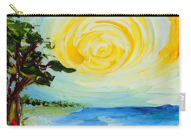 Beach Zip Pouch featuring the painting The Beach by Teresa Wegrzyn