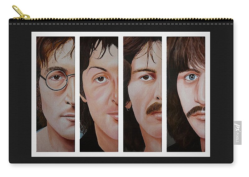 The Beatles Carry-all Pouch featuring the painting The Beatles by Vic Ritchey