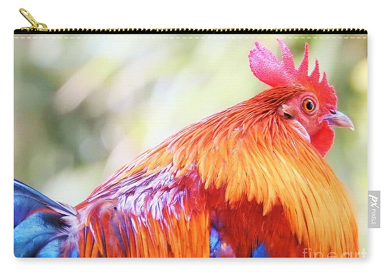 Rooster Zip Pouch featuring the photograph The Beauty Of Wild by Jan Gelders