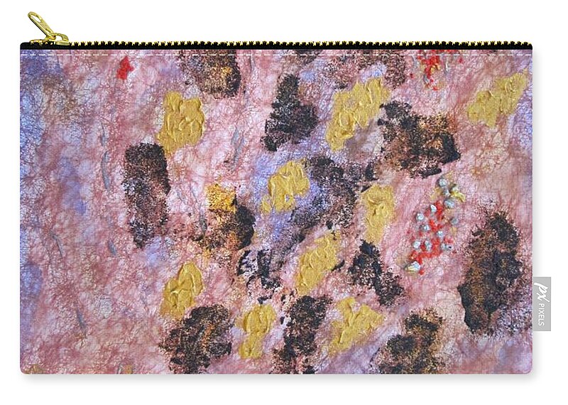 Mixed Media With Textiles Zip Pouch featuring the painting The beginning of Life by Pilbri Britta Neumaerker