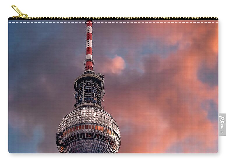 Endre Zip Pouch featuring the photograph The Berlin Radio Tower by Endre Balogh